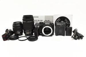 PENTAX K-70 24.2MP Digital SLR Camera Body w/Two Lens Set Excellent++ from Japan - Picture 1 of 12