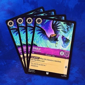 4x Diablo Obedient Raven Mr JUEGO Lorcana Disney 49 Set 6 Azurite Sea #49 049 - Imagen 1 de 3