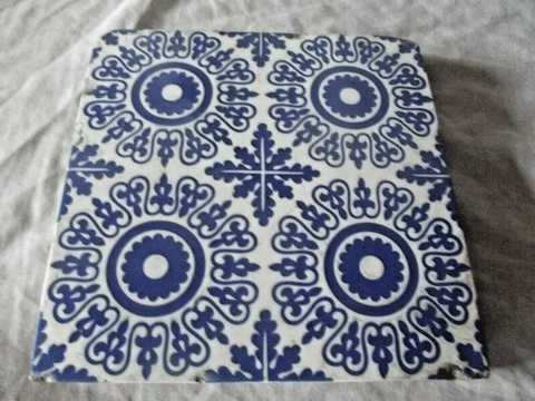 Antique Minton & Co Blue & White Floor Tile Diamond Registration Mark  for 1871 Cover