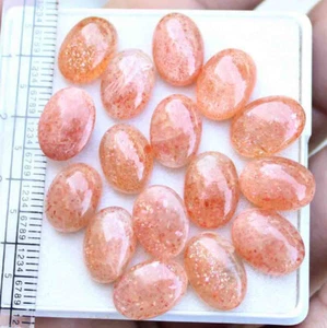 50,80 kt 100 % natürlicher goldener Sonnenstein oval Cabochon 9*11 mm loser Edelstein - Bild 1 von 4