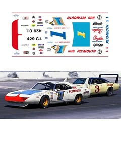 #1 Roger McCluskey Plymouth Superbird 1/64 scale decal AFX Tyco Aurora Autoworld - Picture 1 of 2