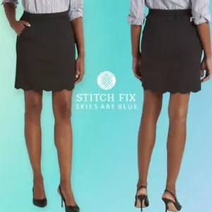 Stitchfix x Skies Are Blue Berenice Minirock überbacken schwarz MP NEU - Bild 1 von 12