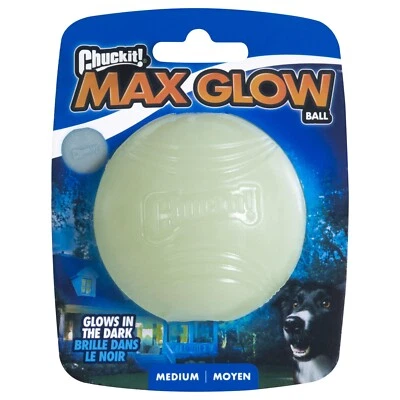 Brinquedo para cachorro Chuckit Max Glow Ball médio 2,5” polegadas 1 pacote para buscar brinquedo de mastigar saltitante - Imagem 1 de 2