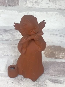 Vintage Goebel 263/A Terracotta Angel Candle Holder Playing Flute - Picture 1 of 10