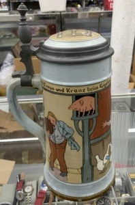 Beer Stein, Mettlach 2959 "Bowling" 0.5L, by F. Quidenus. JM - Picture 1 of 5