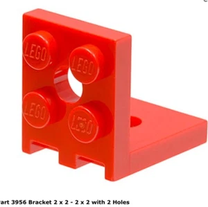 Lego 1x 3956 Red Bracket 2 x 2 - 2 x 2 with 2 Holes 6848 - Picture 1 of 1