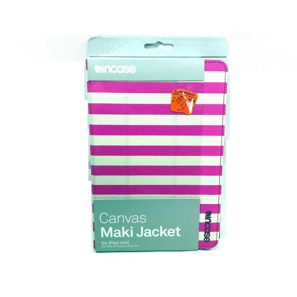 INCASE CASE FOR IPAD MINI 3 2 1 CANVAS MAKI JACKET STRIPES SUEDE LINING CL60373 - Image 1 of 1