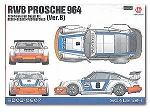 Hobby Design 1/24 Rwb Porsche 964 Ver.B Full Detail Kit Resin Car Model Hd03 060 - Image 1 of 3