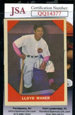 Lloyd Waner JSA Coa Signed 1960 Fleer Autograph - Image 1 of 2