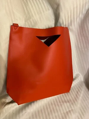 Kenzo Red Faux Leather Shoulder Handbag Tote - New - Image 1 of 4