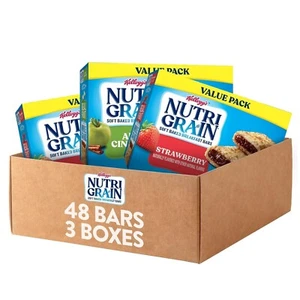 Nutri-Grain Soft Baked Breakfast Bars, Kids Snacks, Whole Grain, Variety Pack (3 - Picture 1 of 6