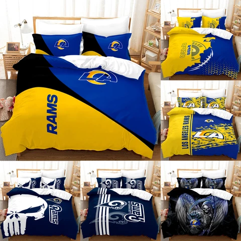 Los Angeles Rams Bedding Sets 3 Pieces Cotton Blend Duvet Cover Pillowcase Gift Cover