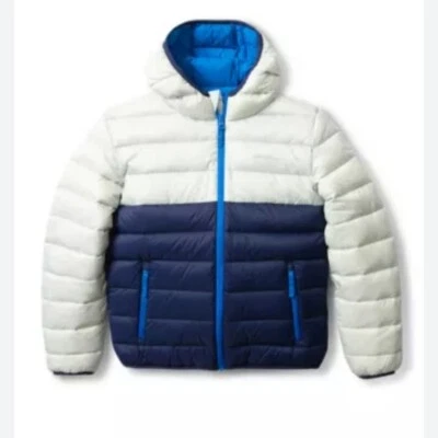 Eddie Bauer Reversible  Kid's Down Hooded  Color Block Size M  10-12 - Image 1 of 4