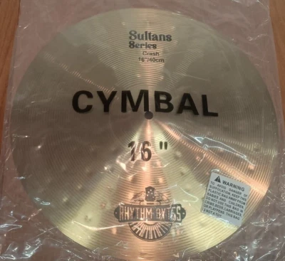 New Rhythm Bytes Sultans Series 16" Crash Cymbal Polished Gold Drum Drumming Kit - Image 1 of 4