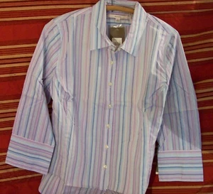 Many colors Striped, Button down shirt Merona, Target Long Sleeve L New w/tags - Picture 1 of 9