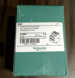 Nuevo en caja Schneider Electric 3 polos interruptor de ruptura de carga de aislamiento 044889 20A nuevo en caja - Imagen 1 de 2