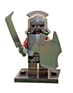 LEGO Señor de los Anillos Hobbit URUK HAI Minifigura-CASCO, ESPADA, ESCUDO, SOPORTE - Imagen 1 de 4