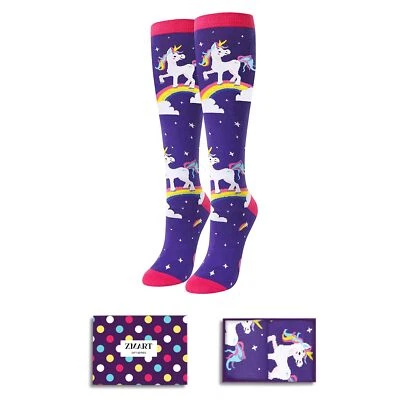Long Unicorn Gifts Women Teen Girls - Funny Socks for Adults Crazy Knee High ... - Image 1 of 3
