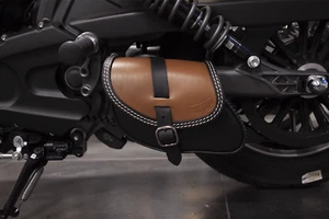 LEATHER SADDLEBAG FOR 2015-2025 INDIAN SCOUT, 2018-2025 INDIAN SCOUT BOBBER - Foto 1 di 6