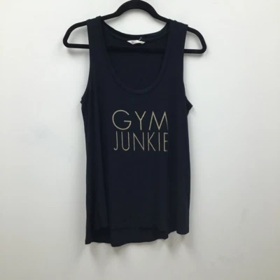 Camiseta sin mangas Z By Zobha para mujer negra blanca gimnasio Junkie cuello redondo suéter elástico M Foto 1 de 4
