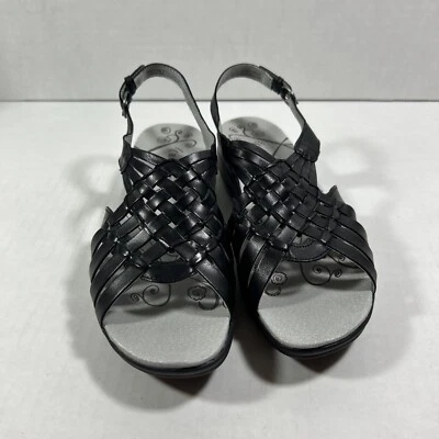 Sandalias baretraps 6 Medianas Cuero Negro Corte Zapatos Sandalias Foto 1 de 4