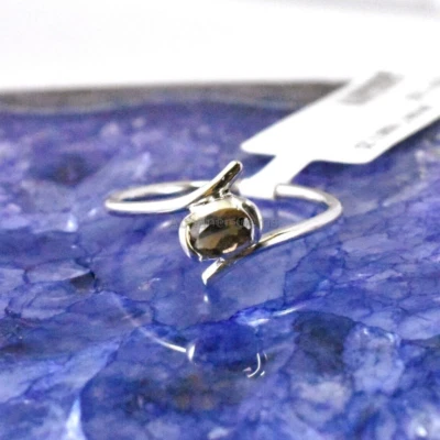Dainty Simple Minimalist Smoky Topaz Handmade Ring 925 Sterling Silver Vintage - Image 1 of 4