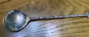 Antico cucchiaio battesimo martello Marius in argento, norvegese - Foto 1 di 11
