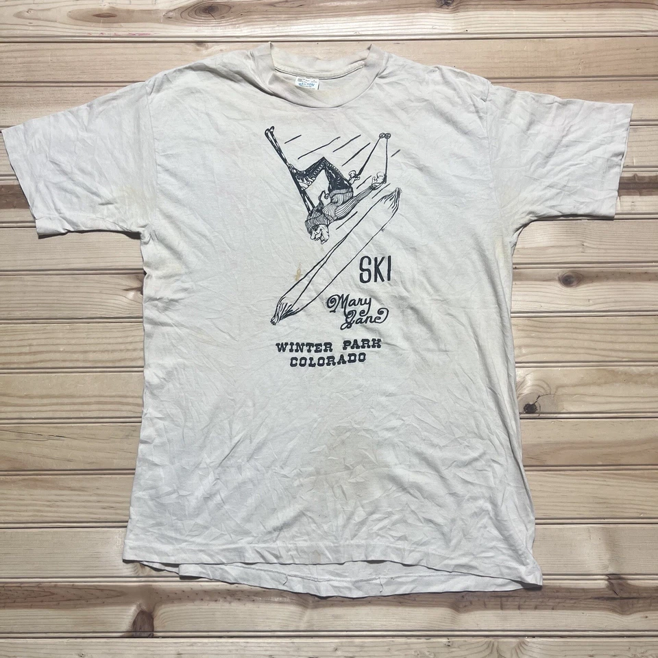 Camisa De Colección Años 80 Stoner Ski “Mary Jane” Joint Smoker Art Comic Talla Grande Foto 1 de 4