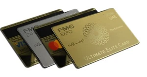 Kreditkarten Metall Rohlinge Visa Mastercard Dubai EXPO UAE, 4 Stück Serie - Bild 1 von 9