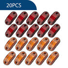 10/20Pc Marker Lights 2.5" Led Truck Trailer Oval Clearance Side Light Amber/Red
