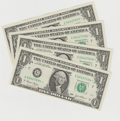 4 consecutively numbered $1 2003 Federal Reserve Star Notes - Image 1 of 4