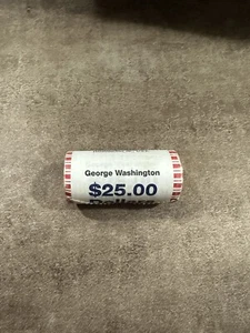 2007 George Washington Golden Presidential Dollar Coins $25 Unc. BU Bank Roll - Picture 1 of 4