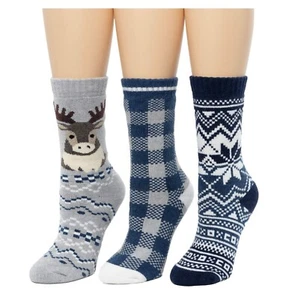 Cuddl Duds Women's 3-Pack Brushed Lounge Sock (Chose Color) - Picture 1 of 18