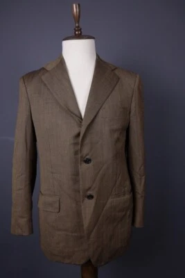 ISAIA PAUW Brown Wool Linen Mohair Two Button Blazer Sport Coat Size 52 - Image 1 of 4