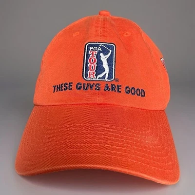 PGA Tour Golf Hat Orange Adjustable "These Guys are Good" Strapback Cap AT&T - Image 1 of 4
