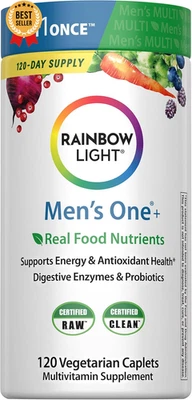 Multivitamínico diario para hombres 120 unidades apoyo inmunológico con vitamina C D zinc vegetal Foto 1 de 4