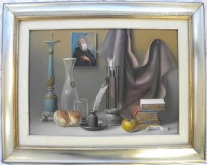 PROFERIO GROSSI (Traversetolo 1923-Parma 2000) Natura morta metafisica cm 50x70 - Foto 1 di 19