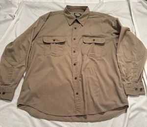 Cabelas Shirt Mens Extra Large Khaki Tan Button Up Long Sleeve Hunting Outdoor - Picture 1 of 16