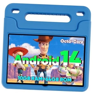 Android 14 Kids Tablet, 2025 Upgraded 10.1 Inch Tablets with Octa-core Blue - Picture 1 of 8