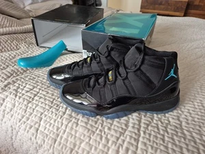 Air Jordan 11 Retro Black Gamma Blue Uomo Taglia UK 11 - Nuove con scatola (provate) - Foto 1 di 18