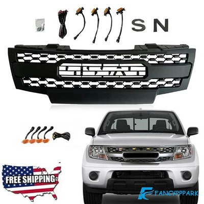 Fits 2009-2016 Nissan Frontier Front Grille Bumper Black Grill W/Lights & ASSY - Image 1 of 4
