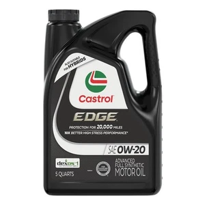 Aceite de motor Castrol EDGE 0W-20 avanzado totalmente sintético, 5 cuartos de galón - Imagen 1 de 4