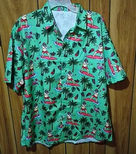 Weihnachtsmann Surfen Flamingo Hawaii Tikki XL Kurzarm Hemd - Bild 1 von 16