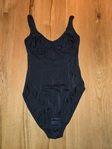 schwarzer Body für Damen, Gr. 38, glänzend, mit verstellbaren Trägern - Bild 1 von 7