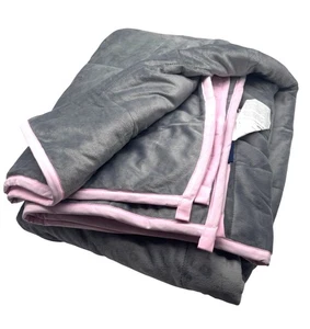 Ella Jayne 15lb Reversible Anti-Anxiety Weighted Blanket, Gray/Pink 48x72 - Picture 1 of 10
