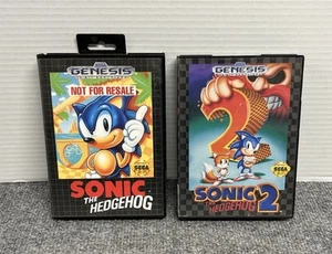 Sega Genesis Sonic the Hedgehog 1 & 2 Spiele Lot - Bild 1 von 4