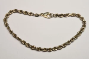 925 STERLING SILVER CLASSIC ROPE LINK CHAIN BRACELET - Picture 1 of 6
