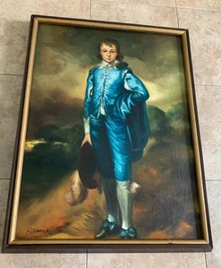 VTG The Blue Boy Framed Painting Reprod Of Thomas Gainsborough, 20x26”, 1974 - Picture 1 of 24