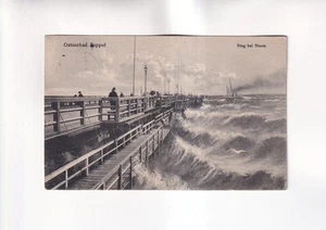 F5956) Cartolina postale, ZOPPOT - Danzica - passerella presso d'assalto NAVE 1914 - Foto 1 di 2