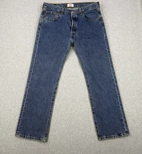 Vintage Levis Jeans Mens 34x30 Blue 501 Straight Leg Button Fly Denim Cotton - Picture 1 of 20